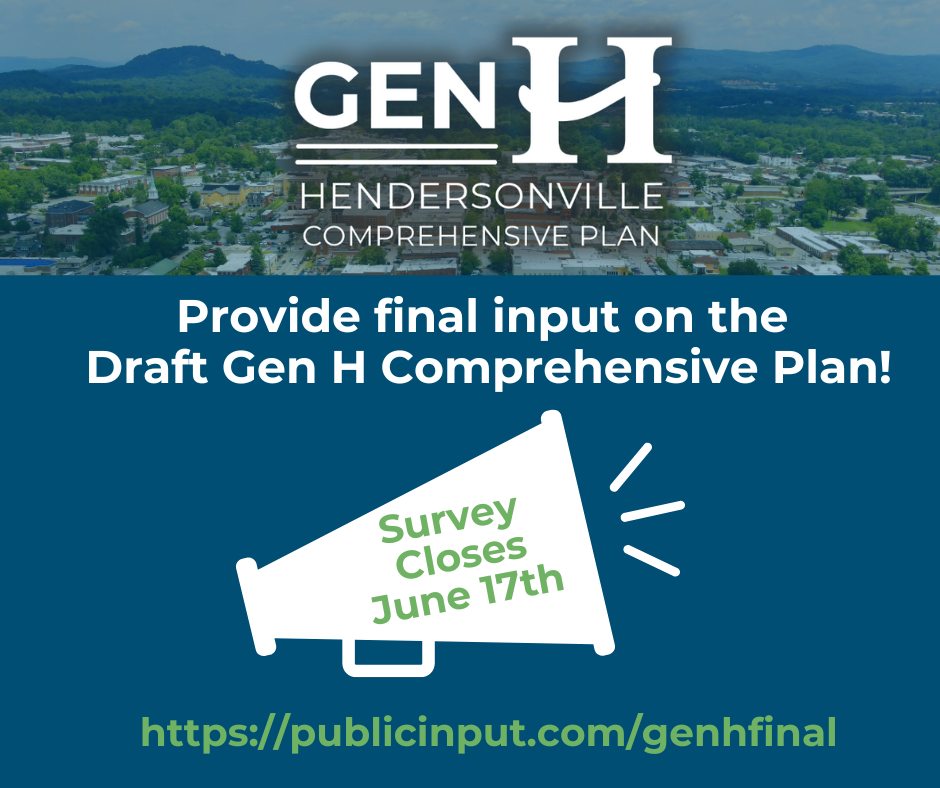 CITY OF HENDERSONVILLE SEEKS FINAL INPUT FOR GEN H COMPREHENSIVE PLAN - WHKP 1450 Hendersonville, NC - Vimarsana News