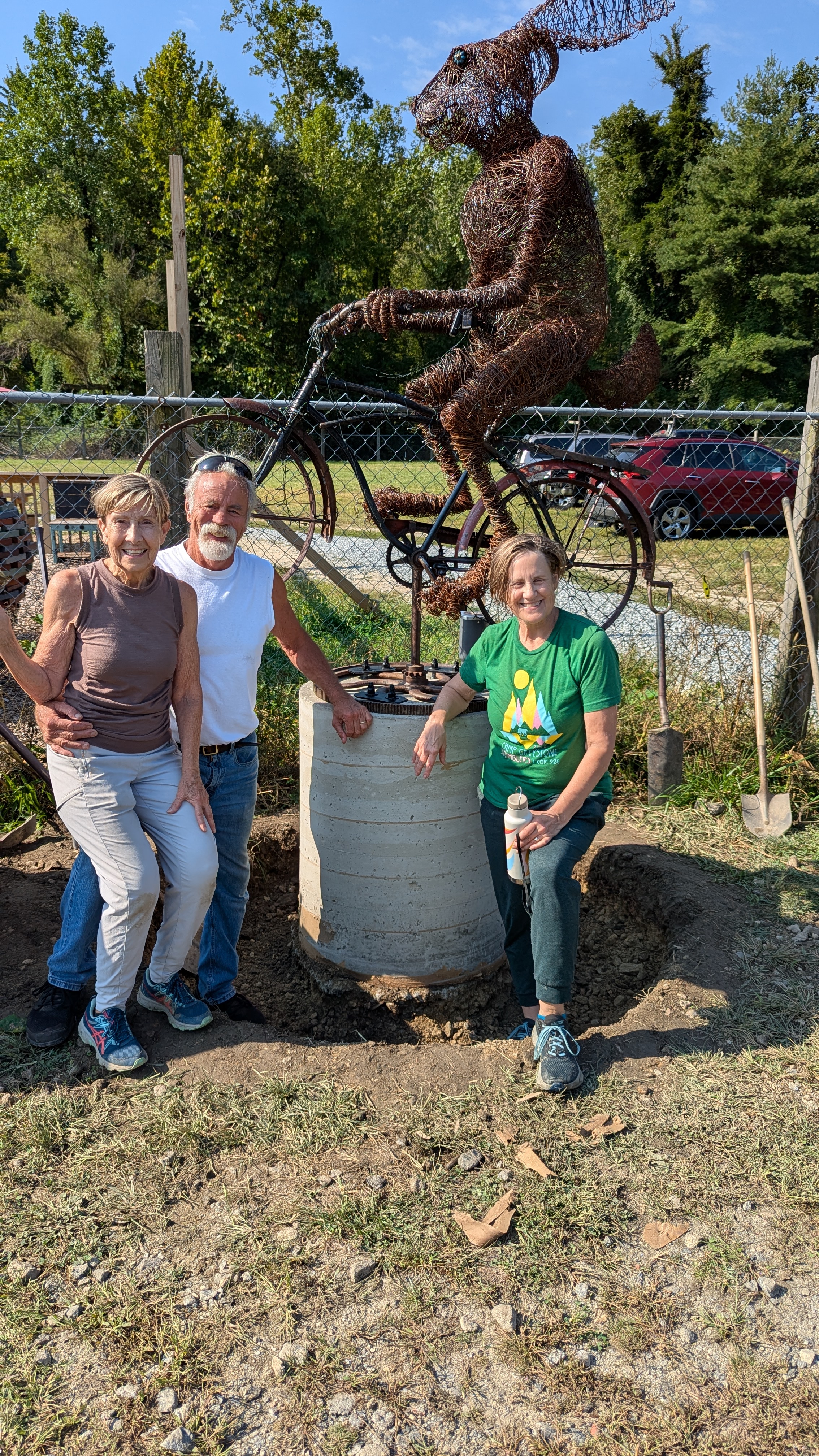 STEEL-WIRED SCULPTURE, COMMISSIONED BY ADVOCATES FOR THE ART OF HENDERSON COUNTY - INSTALLED AT TRAILSIDE BREWERY.
